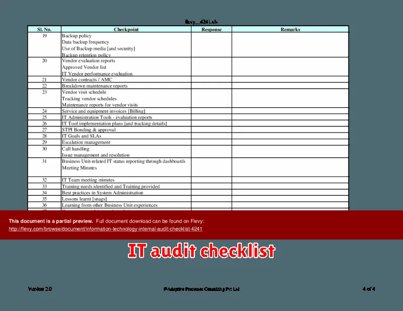 IT audit checklist