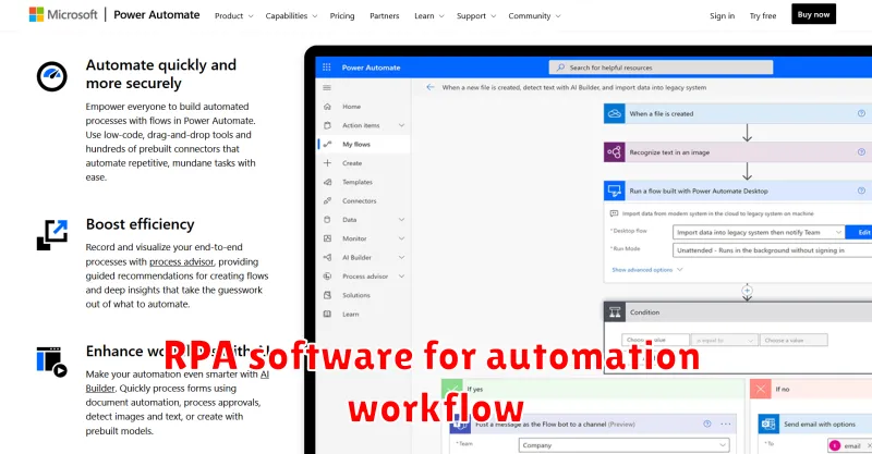 RPA software for automation workflow