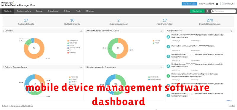 mobile device management software dashboard